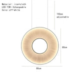 Modern Fabric Pendant Light Designer Iris Pendant Lights for Living Room Hotel Lobby Restaurant Decor LED White Round Chandelier