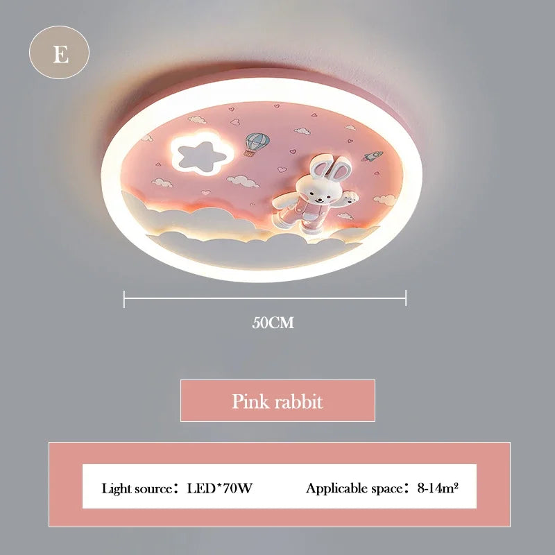 LED Warm Cute Nursery Children's Room Girl Bedroom Pegasus Ceiling Lights Pink Rainbow Unicorn Light Princess Room Ceiling Lamps
