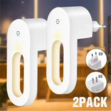 LED Night Light with Dusk-to-Dawn Twilight Sensor (EU/US Plug) - Warm White Energy Saving Plug-In Wall Lamp for Kids Room, Bedroom & Hallway