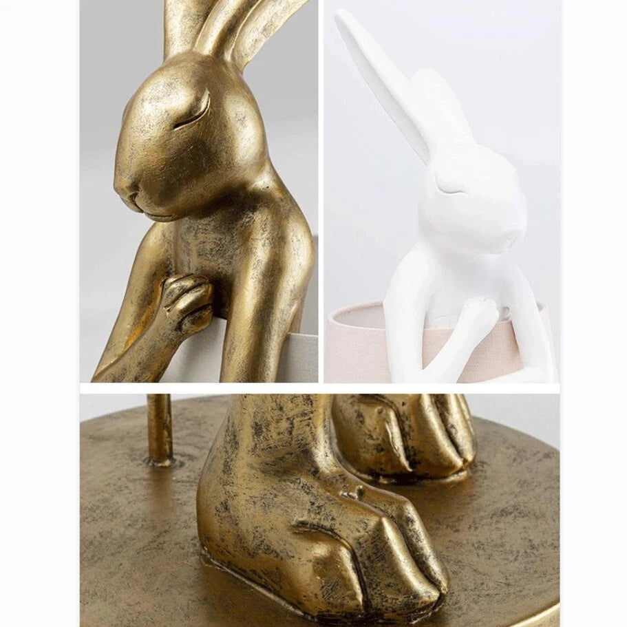 Nordic LED rabbit table lamp Designer resin rabbit desk lamp for study bedroom children&#39;s room reading led light bedside lamp