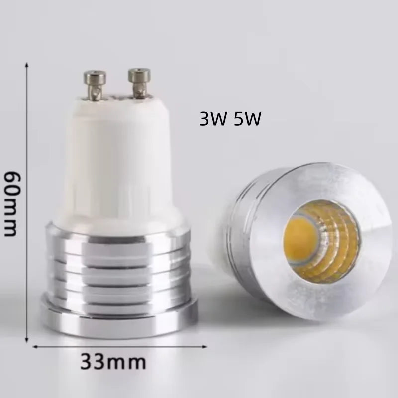 10pcs/Lot MINI Ultra Bright Dimmable 3W 5W GU10 MR16 E27 LED Bulb 85-265V Led Spotlights Warm/Natural/Cool White Lamp 110V 220V