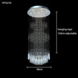 Modern Long Crystal Chandelier Flush Mount Ceiling Light for Duplex Villa Staircase Hotel Lobby Decoration