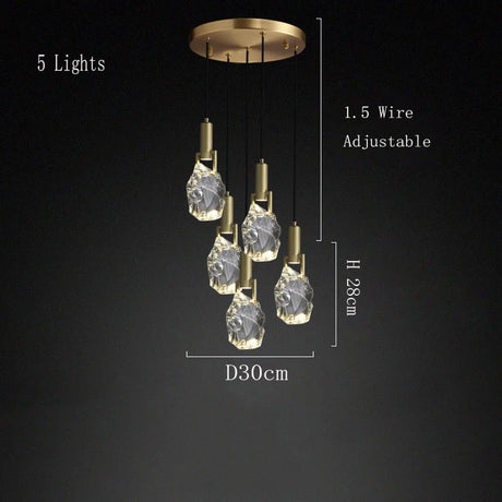Nordic pendant light gold luxury italians light design crystal light Dining Room Kitchen suspension light indoor bedside light