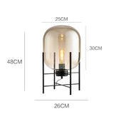 Nordic postmodern glass decorative creative floor lamp, LED glass spherical table lamp, retro vertical floor lamps
