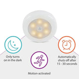 6 LED Motion Sensor Night Light - Wireless PIR Infrared Battery Powered Lamp