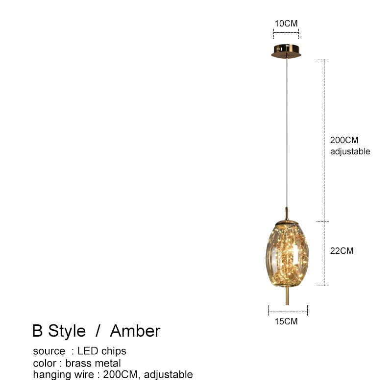 Nordic Glass Ball bedroom chandeliers for Dining Room kitchen fixture pendant lights Restaurant art Decor amber Hanging Lamp