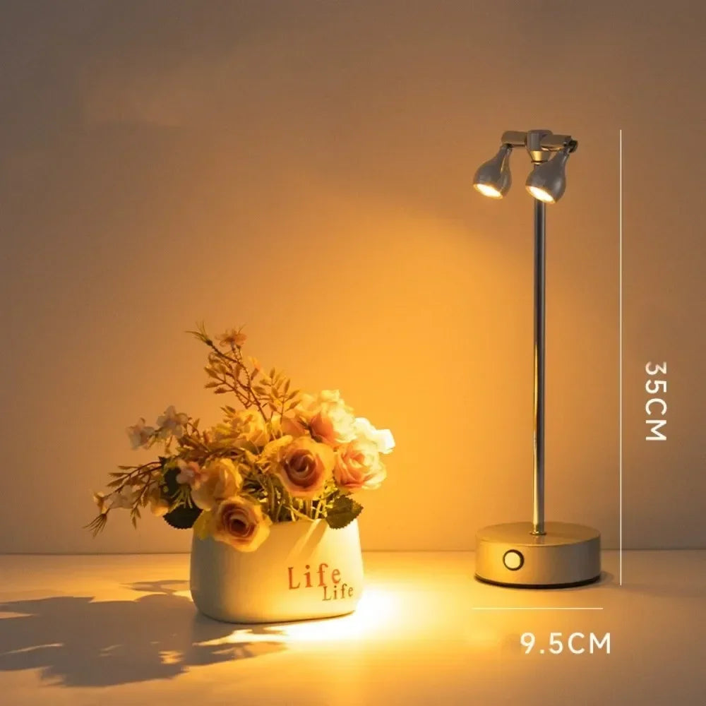 Creative Retro LED Touch Desk Lamp Charging High Pole Spotlights Decoration Lamp Bar Cafe