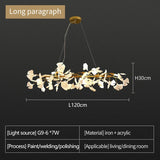 Nordic Ginkgo Leaf LED Chandelier - Modern Round Interior Hanging Light