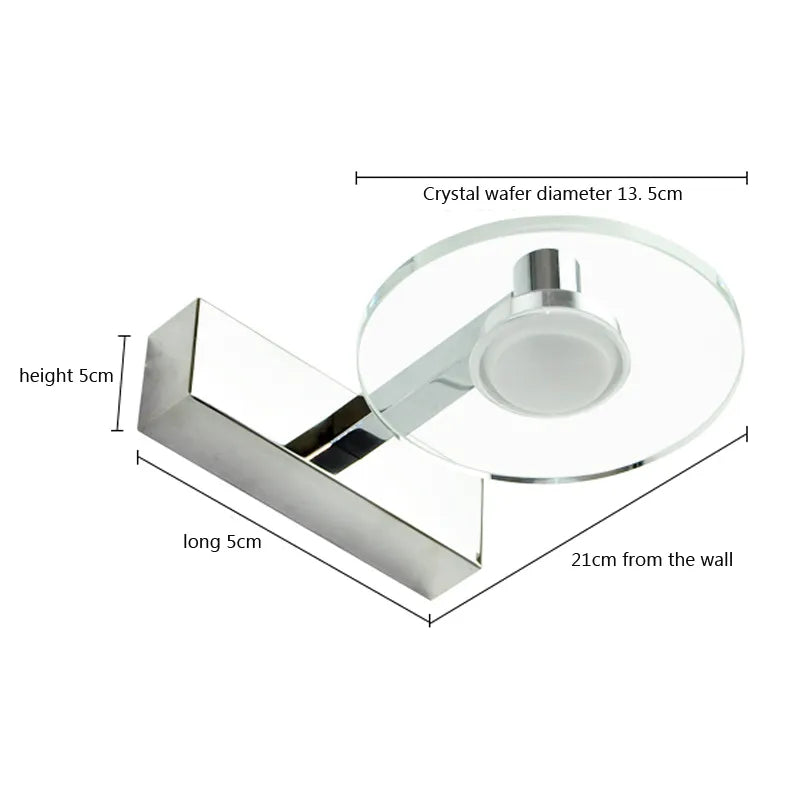 Acrylic mirror headlight wall light bedroom makeup lamp Waterproof and anti-fog mirror front lamp bathroom lighting LED 5W
