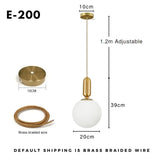Modern Nordic Glass Ball Pendant Light - Minimalist Hanging Ceiling Fixture for Living Room, Dining Room & Bedroom Decor