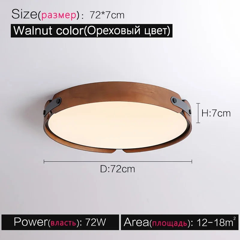 Ceiling Lamps Japanese Creative Walnut Bedroom Lamp Modern Lamp Round Room Lamp Main Bedroom Restaurant Nordic Lamp