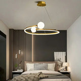 Nordic Minimalist Ring Pendant Lamp Dimmable for Table Dining Room Kitchen Island Bedroom Chandelier Lustre Lighting Fixture