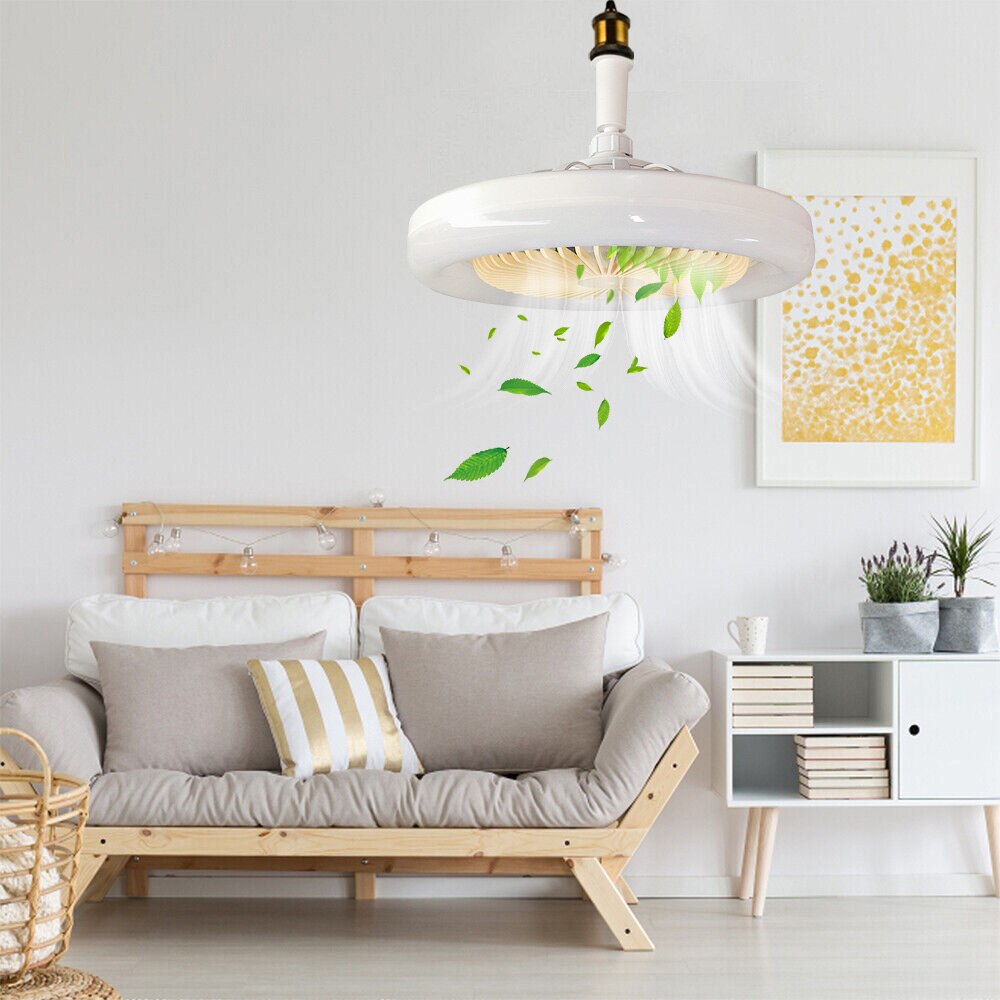 E27 Ceiling Fan Light Speaker Music Projection Light With Remote Control Fan Light Ceiling Lamp Bedroom Decorative Lamp 85V-265V
