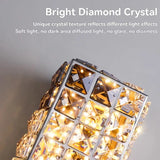 Luxury Dimmable Crystal LED Wall Lamp - Eye-Care Modern Sconce Light Fixture for Bedroom Bedside, Living Room & Study
