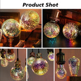 3D LED Light Bulb E27 220V ST64 G80 G95 G125 A60 Diamond Heart Decoration LED Lamp Bulb Holiday Lights Novelty Christmas Lamps