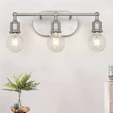 Vanity Light Fixture, Brushed Nickel Wall Sconce Lighting, Modern Bathroom Vanity Wall Lights E26 Base, Vintage Metal Indoor Wal