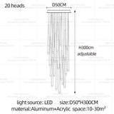 Modern LED Long Staircase Chandelier - Luxury Villa & Attic Hanging Lamp