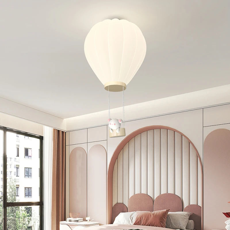 Cream Style Children's Room Ceiling Lights White Hot Air Balloon Light Creative Baby Room Nursery Boy Girl Bedroom Ceiling Lamps