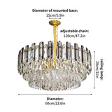 Modern K9 Crystal Chandelier Round Ceiling Fixtures Pendant Lights Living Room Bedroom