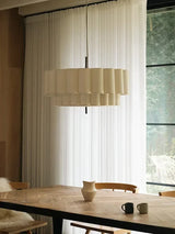 Japanese Wabi-Sabi Silk Fabric Pendant Light - Cloth Hanging Ceiling Chandelier Lamp Fixture for Living Room, Dining Room & Bedroom Decor
