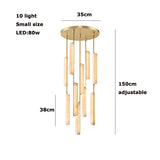 Luxury Spanish Marble Chandelier Brass Hanging Light 3 Color Dimmable Pendant Lamp for Villa Living Room Dining Area Hotel Lobby