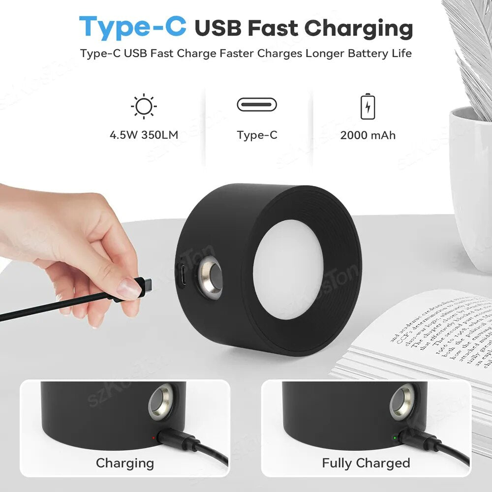 Modern Indoor Wall Lamp Magnetic 360 Projector Rechargeable Sconce Home Lighting Bedroom Living Room Aisle D'ecor LED Wall Light