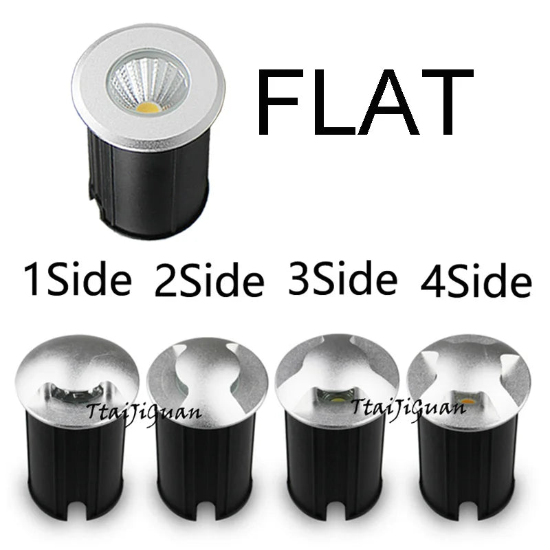 IP67 Waterproof Outdoor LED Recessed Inground Light (3W/5W, DC12V/AC220V) - Underground Landscape Spotlight for Steps, Stairs, Decks & Floors
