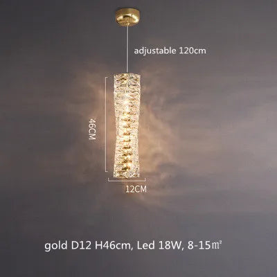 Modern Luxury K9 Crystal Led Dimmable Pendant Lights Living Dining  Room Ring Hanging Lamp Lustre Led Suspend Lamp Decor Fixture
