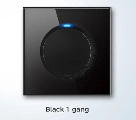  Universal Round Tempered Glass Home Wall Switch Panel LED Indicator Black/Grey/Gold/White 250V 86mm*86mm Wall Light Switch