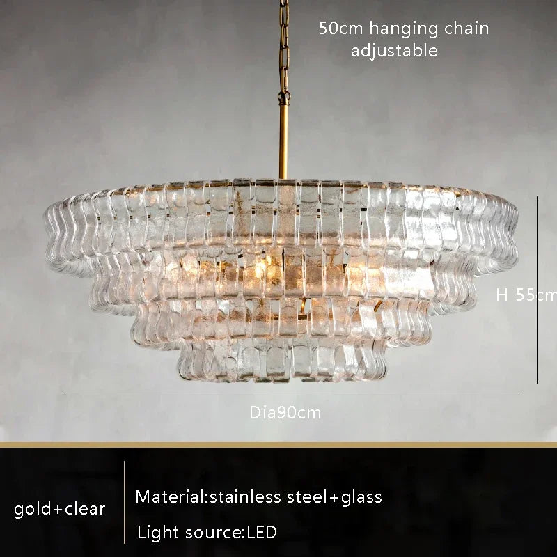 Gray Glass Ceiling Chandeliers 2025 Classic Round Hanging Lamps for Ceiling Home Decoration Lighting Gold Lustres Lamparas