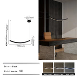 2026 Wood Arch Modern Long Pendant Light - Minimalist LED Dining Table Chandelier