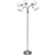 Five Light Floor Lamp, Brushed Steel, White Frosted Plastic Shade Bedroom Reading Deco Dining Room Light