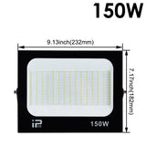 LED Flood Light Outdoor Spotlight (10W–100W) 220V - 6500K Daylight IP66 Waterproof Wall Lamp for Garage, Gym & Street