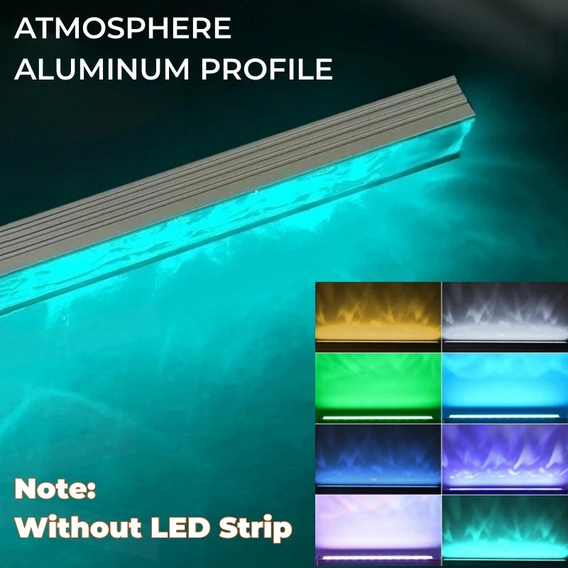 3D Water Ripple LED Aluminum Profile Hidden Recessed Cabinet Shelf Layer Lamp Bedroom Backlight Wall Linear Hard Bar Strip Light