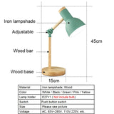 Modern Table Lamp Nordic  Reading Study Lamp Bedroom Bedside Lamp Kids Children Office Industrial US EU Plug home decor Iron