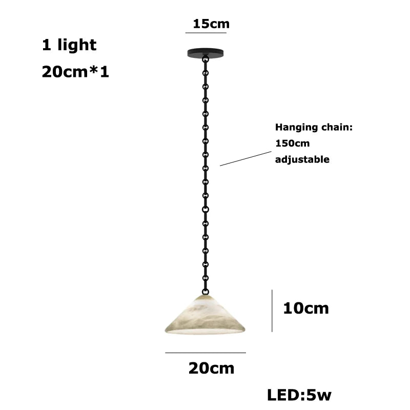 Marble Umbrella Diy Iron Chain Led 2025 Chandelier Alabaster Lustre Suspension Luminaire Lampen For Corridor Entry Way
