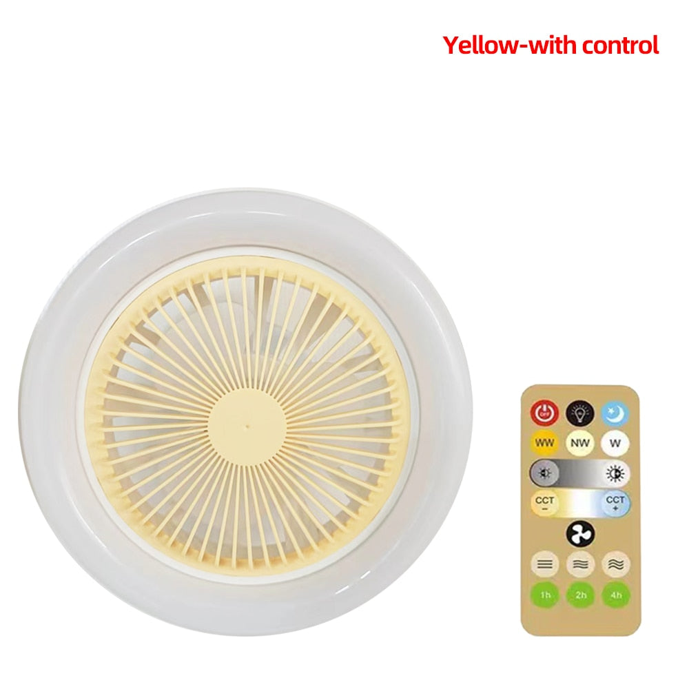 30W Ceiling Fan with Lighting Lamp E27 Converter Base with Remote Control for Bedroom Living Home Silent AC85-265V