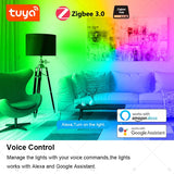 Tuya Zigbee Smart Led Bulb E27 B22 Lamps 18W RGBCW Works With Amazon Alexa Google Home Smart Life APP Voice Control 110V 220V