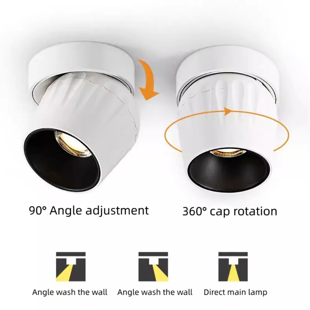 LED Downlight Ceiling Spot Light Indoor Lighting 7W 12W 15W Dimmable Surface Mounted Ceiling Lamps Kitchen Living Room Bathroom