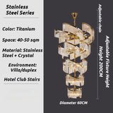 2026 Luxury Customizable Large Chandelier Pendant Light Ceiling Lamp Dimmable K9 Crystal Luster For Staircase Luminaire