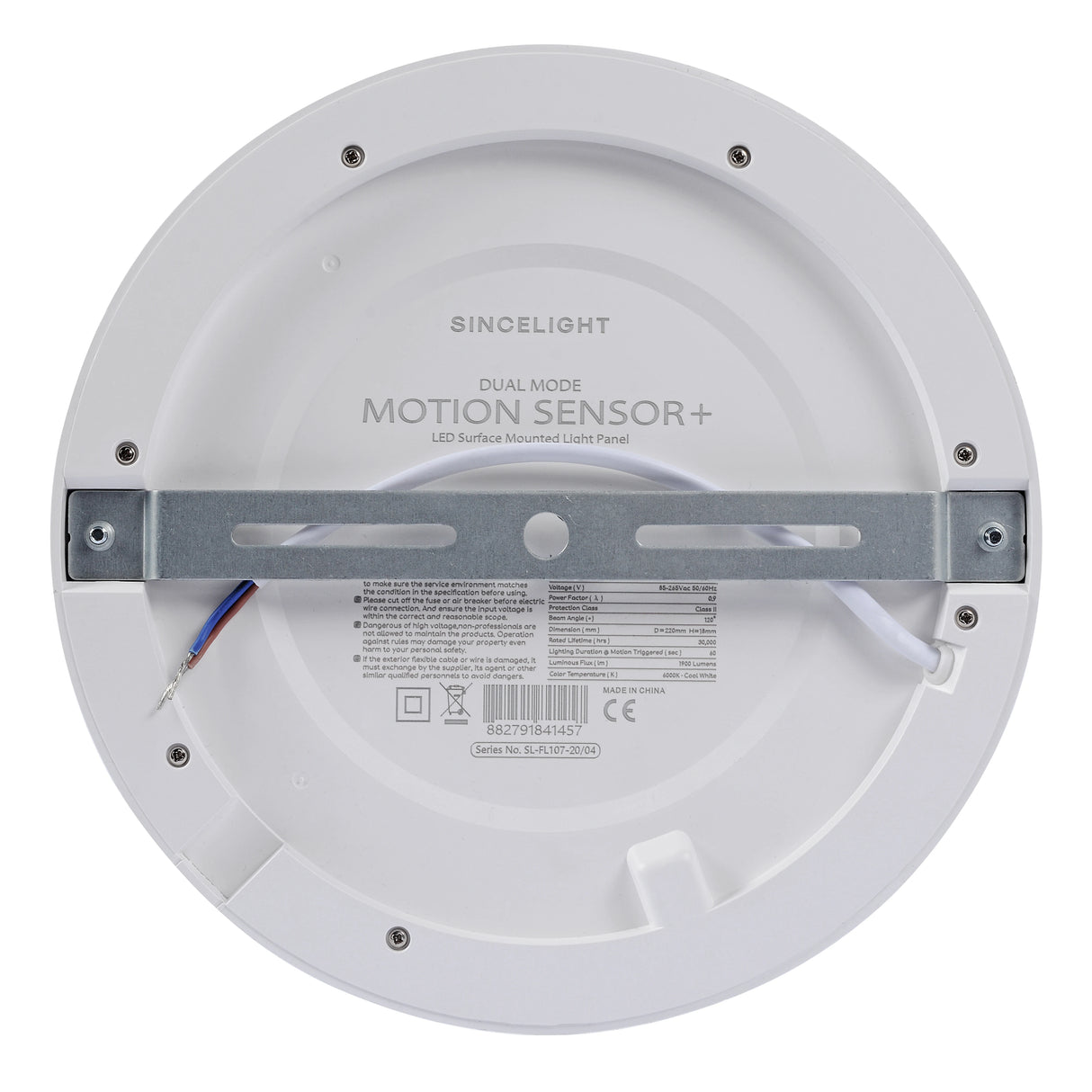 LED Motion Sensor Round Panel Ceiling Light - 18W Dual Mode Detector Fixture