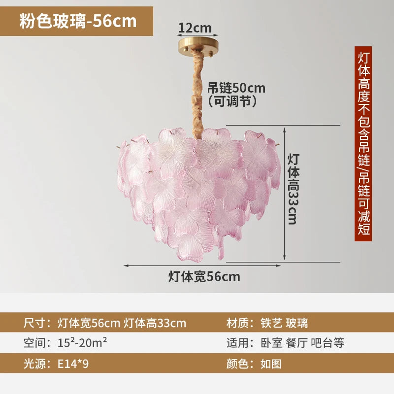 French Luxury Crystal Living Room Pendant Light Internet Famous Creative Shell Light Romantic Clover Pendant Light