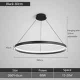 Modern Minimalism Round Ring Led Chandeliers Lighting Living Room Office Lustre Pendant Lights Home Decor Bedroom Hanging Lamps