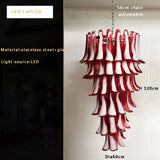 Pink White Large Ceiling Pendant Light Home-appliance High Ceiling Glass Hanging Lamp Lustres Foyer Lighting Extremely Expensive