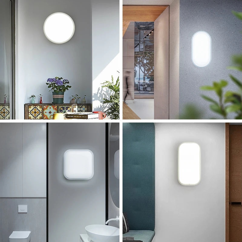 15W/20W Outdoor LED Wall Lamp (AC220V) - Waterproof Surface Mounted Porch Sconce & Moistureproof Bathroom Ceiling Light