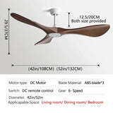 DC 35W 52Inch Ceiling Fan 3 ABS Strong Blade Restaurant Fan Support Remote Control 110V 220V Industrial Vintage Ceiling fans