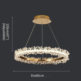 French Light Luxury Lamps Modern Minimalist Living Room Diningroom Bedroom Lighting Internet Celebrity Ring  Crystal Pendant