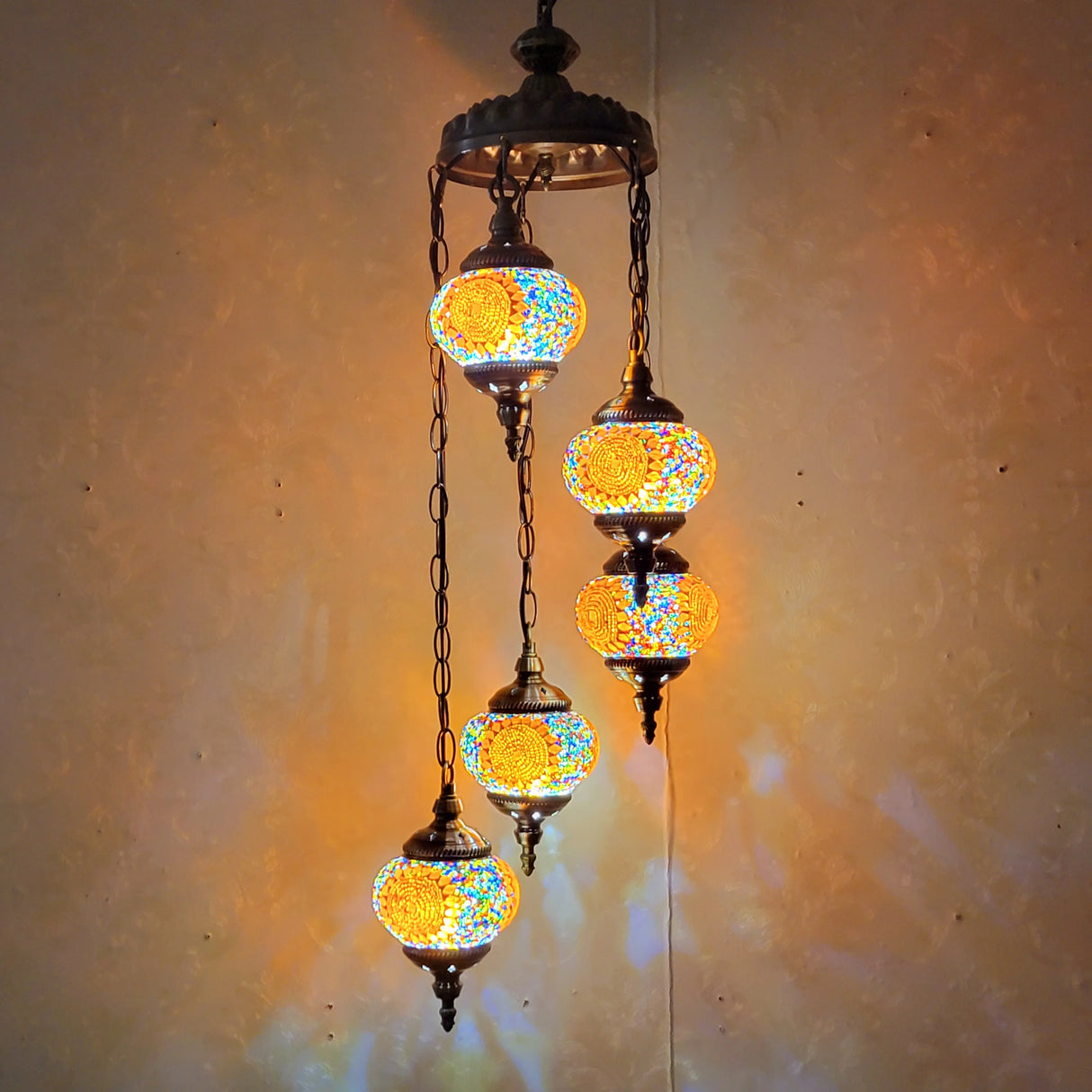 Turkish style mosaic Chandelier Glass Lantern Art Pendant Lamps Living room hotel hall restaurant dining room Hanging lights