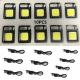 Mini LED 500mah Cold White Work Light Portable Pocket Flashlight Keychains USB Rechargeable For Outdoor Camping Small Corkscrew