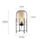 Nordic Minimalist Smoke Gray Glass Led Floor Lamp Designer Bedroom Bedside Table Light High-end Living Room Decoration Lighting